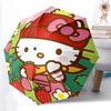 1pc Hello Kitty Strawberry Hat Auto Open Close Umbrella, Portable Tri-Fold Design, 8-Rib Iron Frame Outdoor Umbrella, Festival Gift for Fans, Traveler