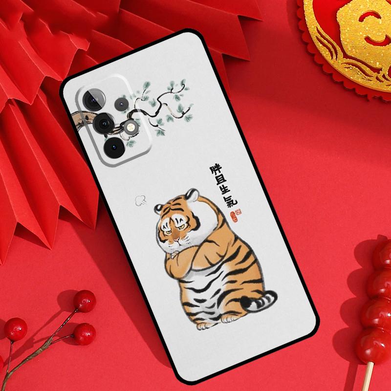 Cartoon Fat Tiger Case For Samsung Galaxy M55 M35 M15 M11 M12 M13 M14 M06 M16 M36 M56 M31 M53 M32 M52 M34 M54