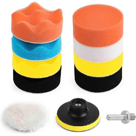 22 Pcs Polishing Pads Kit,3 Inch Sponge Buffing Pads,Buffer For Car Detailing, Polishing Wheel For Drill,Car Buffer Polisher Kit Drill Buffing Kit 3 Inch 11 Pcs