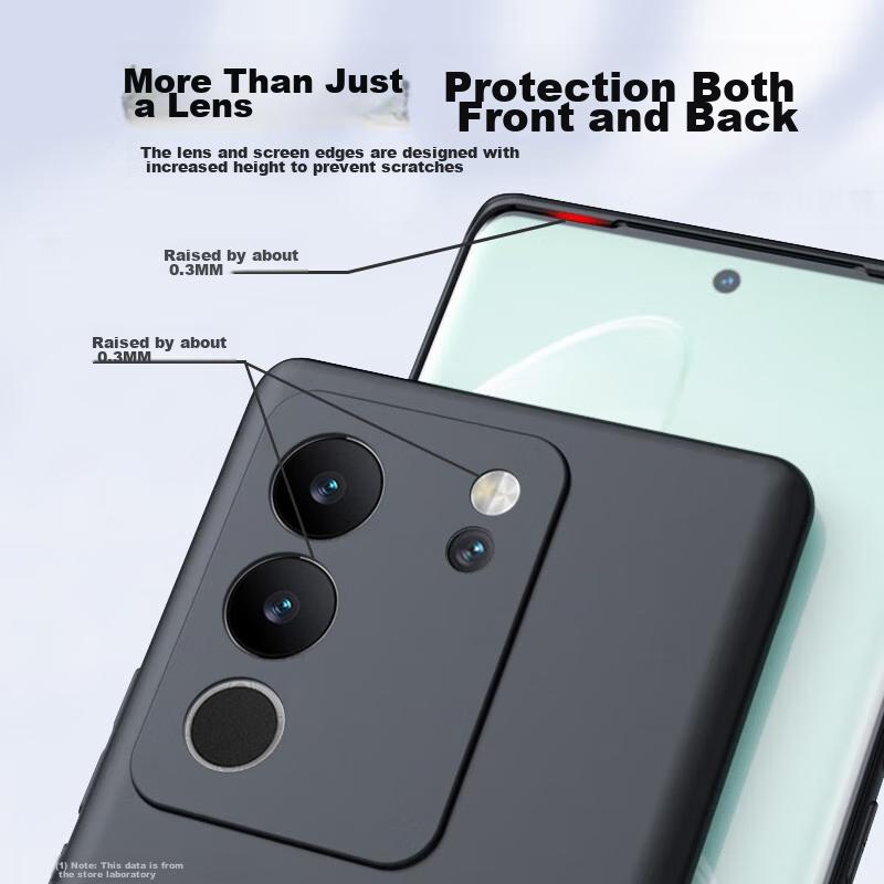 KOOLIFE Phone Case Compatible with Vivo S17/S17 Pro/17T, Full Lens Protection, Matte Anti-Fingerprint Soft Back Cover, Black