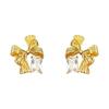 18K Gold Geometric Zircon Bow Stud Earrings