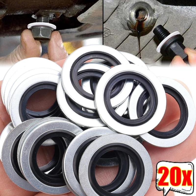 M16 Aluminium Alloy Rubber Gasket Car Oil Sump Drain Plug Sealing Gaskets Rings Washer for Renault Clio Duster Espace Fluence