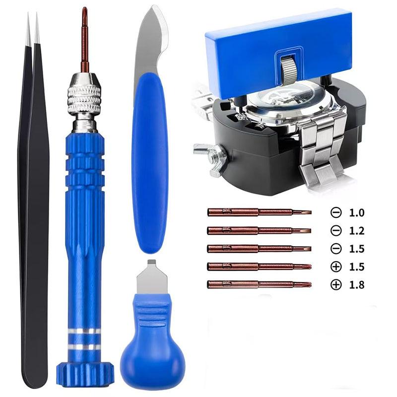 11-Piece Watch Repair Kit: Watch Press, Battery Replacement, and Link Replacement Tools