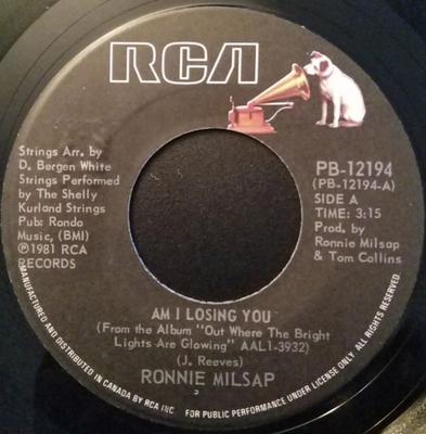 7-Zoll-Schallplatte RONNIE MILSAP Am I Losing You PB12194 RCA 1981 Kanada CountryFolk Gebraucht