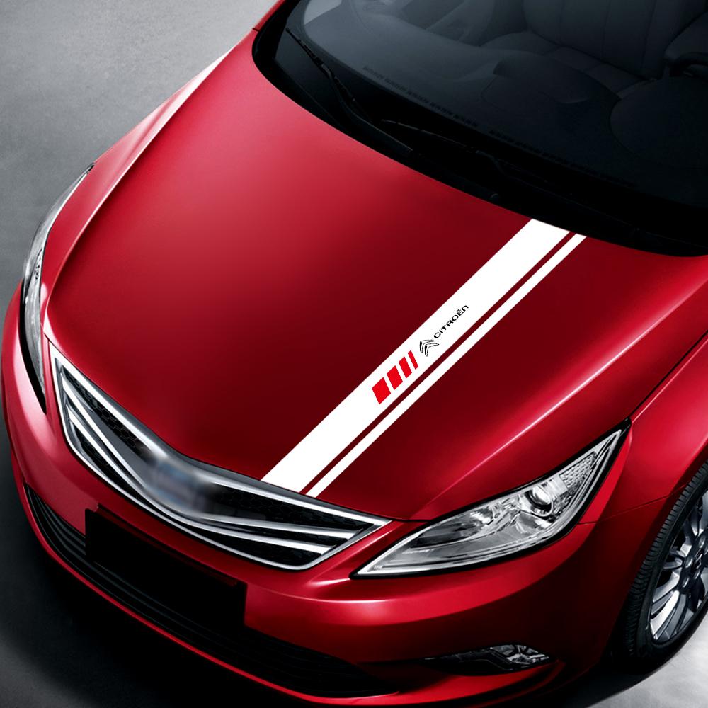 

Car Hood Sticker Personalized Stripe Auto Body Decals Car Tuning Stickers For Citroen C1 C3 C4 Picasso C5 C6 VTS C-ELYSEE C5 C6 1pc