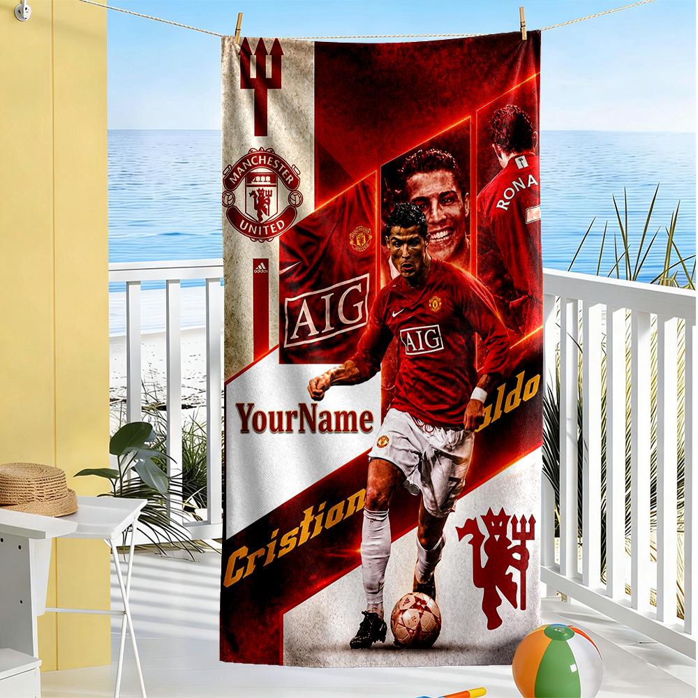Cristiano Ronaldo Customized Name Beach Towel Soft Durable Quick-Dry