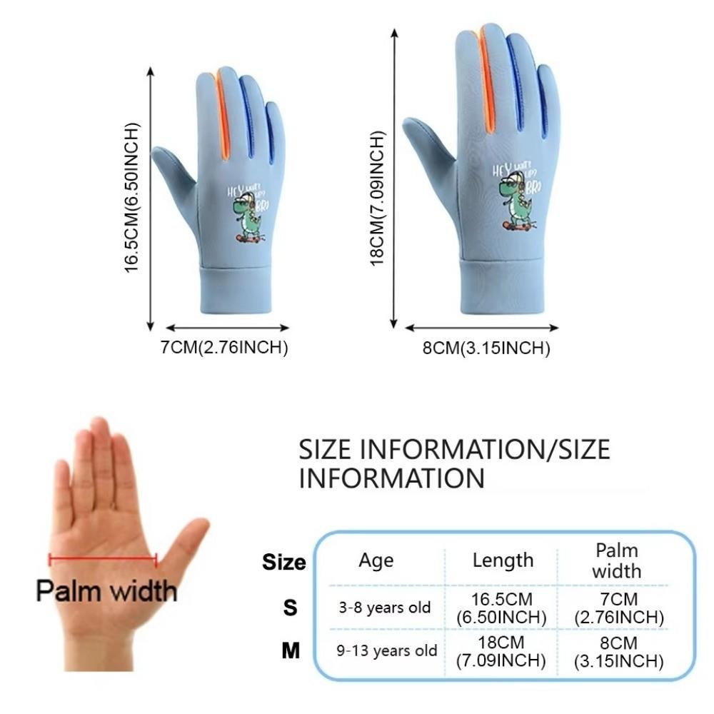 Windproof Children Cycling Gloves Cartoon Dinosaur Sports Skiing Gloves Cute Kids Warm Gloves