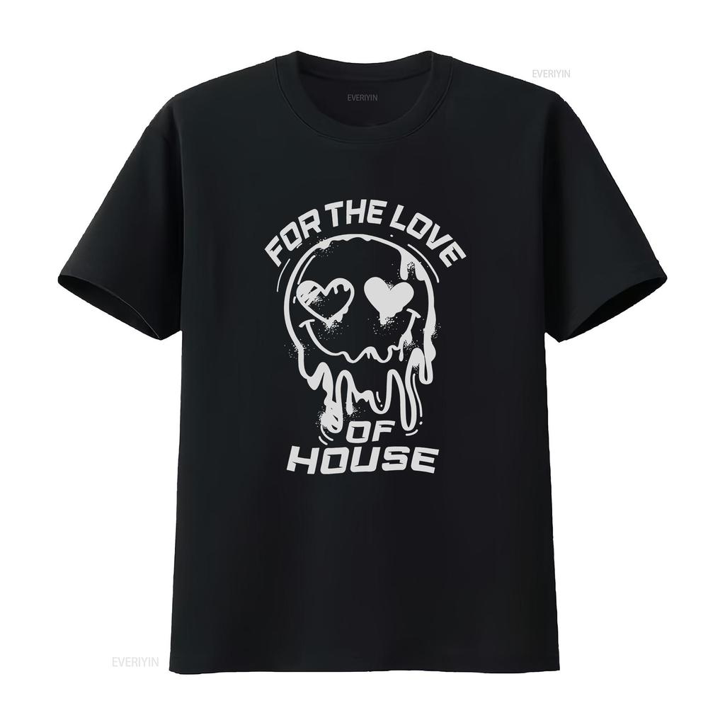House Music T shirt For The Love Of Rave Clothing Party DJ Lovers vintage Washed Stylish graphic Stretched Soft Versatile