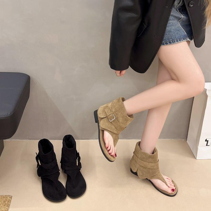 Fashion Women's Shoes Spring and Summer New Lazy Style Denim Retro Versatile Short Fashion Boots Toe Sandals