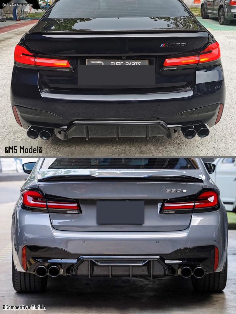 Compatible BMW New 5 Series Front & Rear Lip Kit (525/530Li) - Black Warrior MP Modification Kit.