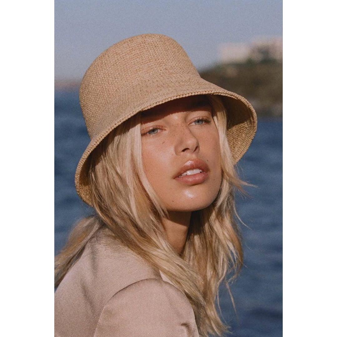 Used Lack of Color raffia bucket hat