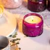 4oz Romantic Embossed Glass Candle Holder Jar Lid Handmade Empty Glass Container Home Office Christmas Decoration Printed