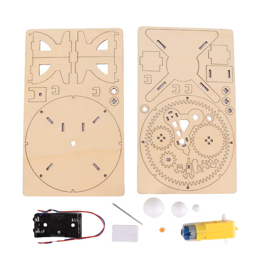 Zestaw Mechaniczny Model Układu Słonecznego DIY Astronomia Słońce Ziemia Księżyc Planeta STEM Zestaw do Eksperymentów Zabawka Edukacja Naukowa Drewniane Puzzle
