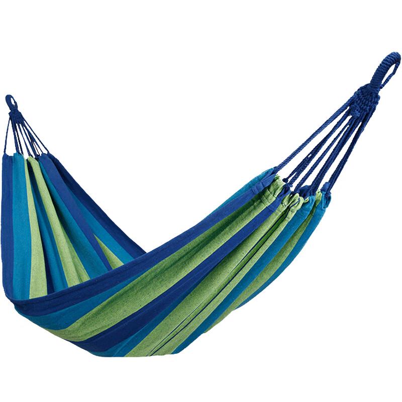 Hedawu Outdoor Anti-Rollover Canvas Hammock with Bentwood Spreader Bar