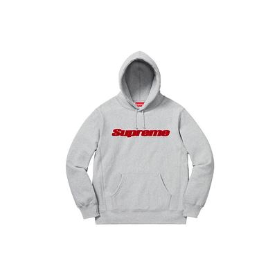 Chenille Hooded Sweatshirt 'Grey Red' Men's SUP-SS19-022