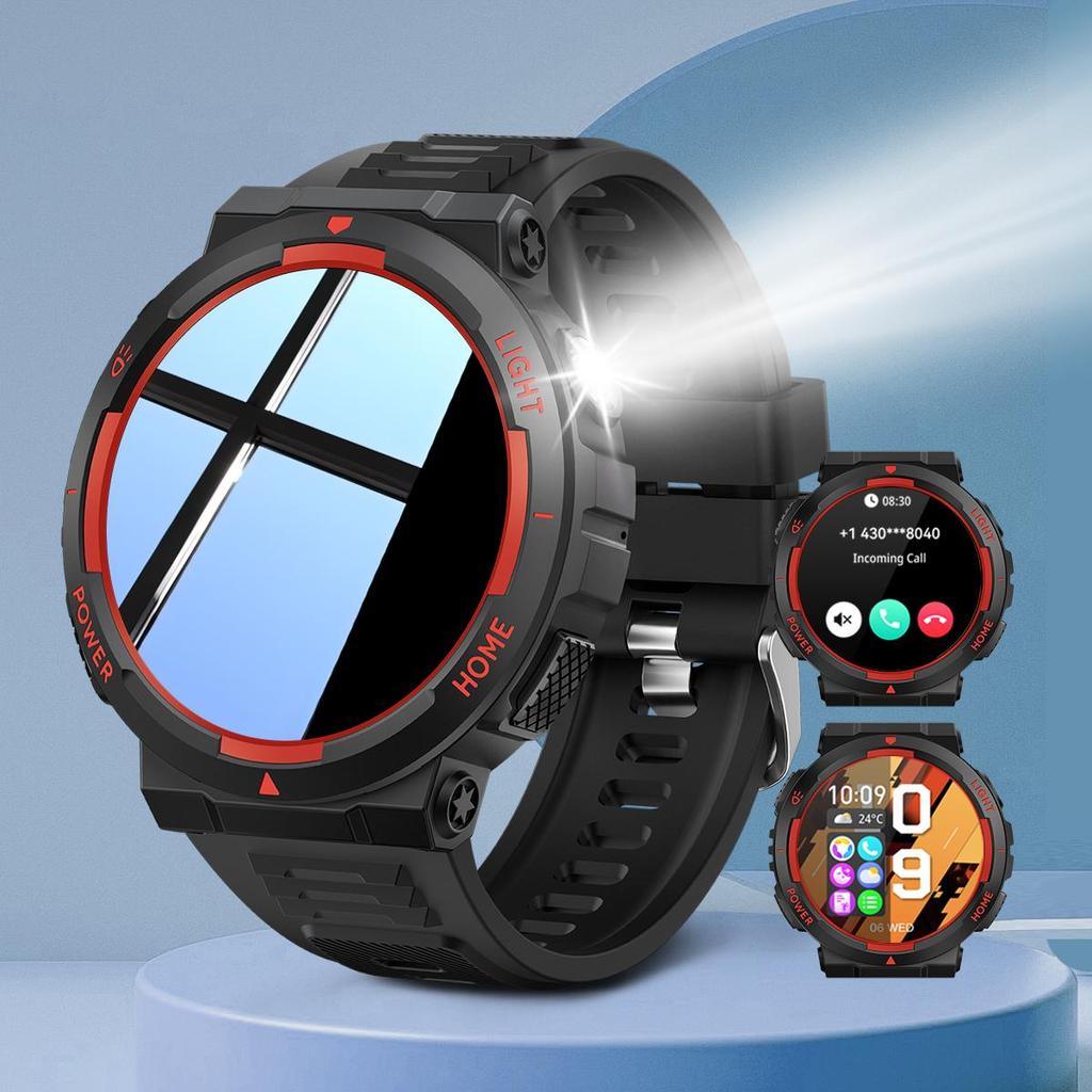 SmartWatch for Men 3ATM Waterproof with Call/LED Flashlight 2.02" HD Screen Smartwatch Compass Fitness Tracker HR/Blood Pressure Monitor Watch