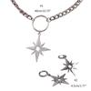 Mode Kalt Hip Hop Dorn Stern Kette Halskette Punk Dorn Stern Ohrringe für Männer Frauen Pentagramme Halsketten Schmuck