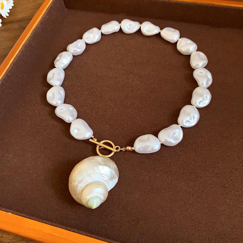 

Ретро Уникальный Барочный Жемчуг Раковина Морская Звезда Подвеска Ожерелье Отпускной Стиль Элегантные Женские Ювелирные Аксессуары