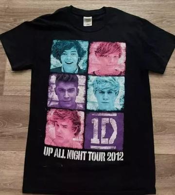 LIMITED! 2012 One Direction Up All Night Tour Cotton Black Unisex T-shirt S-5XL Unisex T-Shirt