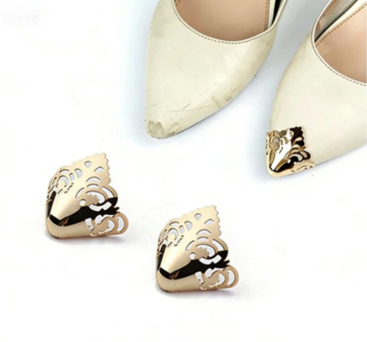 

1pair High Heel Metal Toe Cap Wear and Tear Concealer Anti-kicking Leather Shoes Point Protector Flat Shoe Tips Cap Accessorices