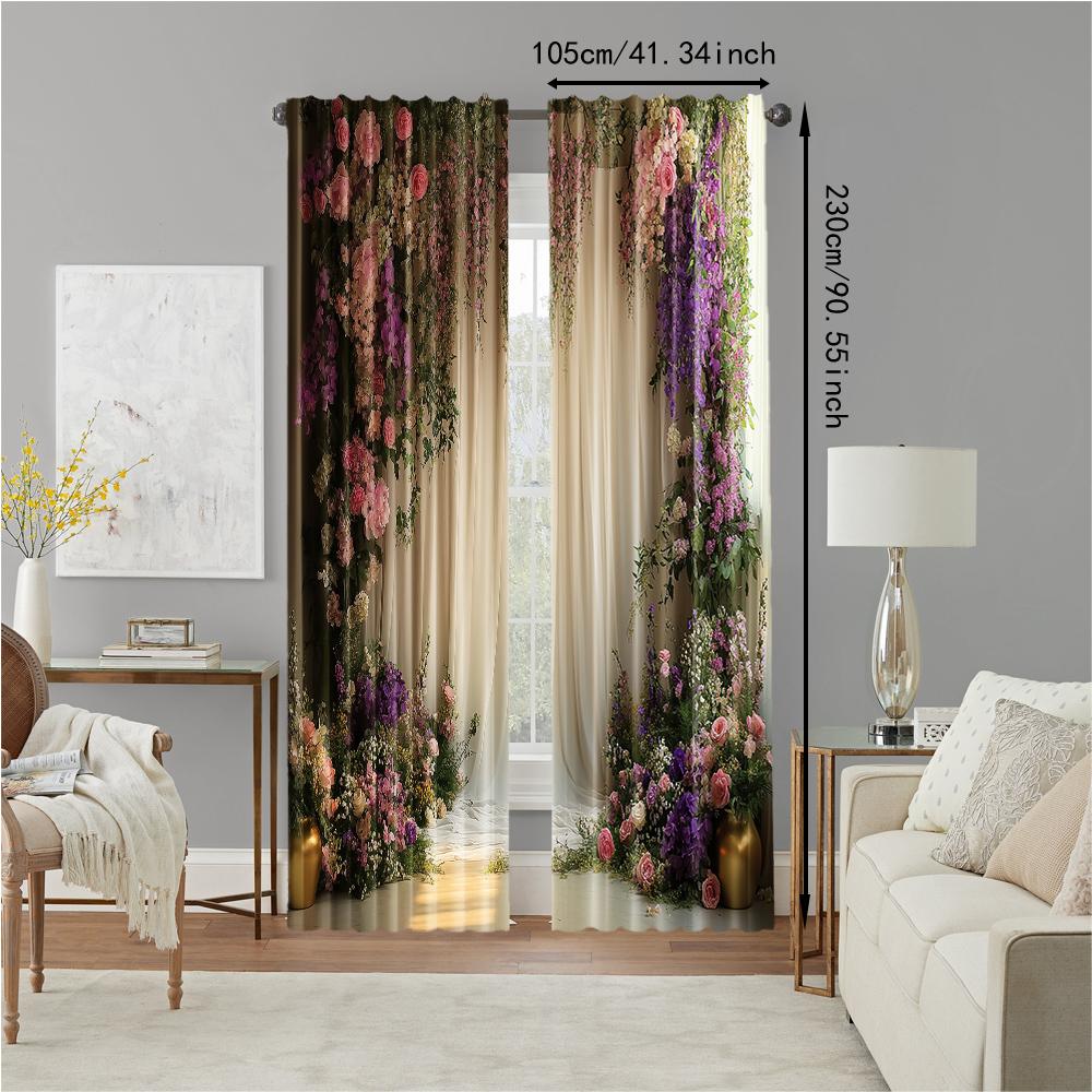 2 pcs   versatile polyester transparent curtains for home decoration Wedding for use in bedrooms and living rooms