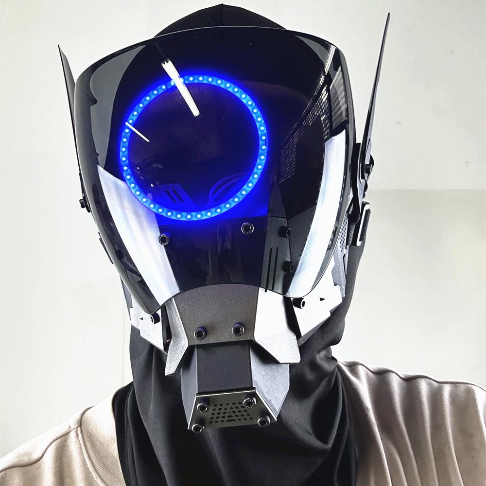 Cyber Punk Commander Cosplay Led Mask,DIY Detachable Punk Mask,Perfect for Halloween,Parties,Masquerade,and Music Festivals