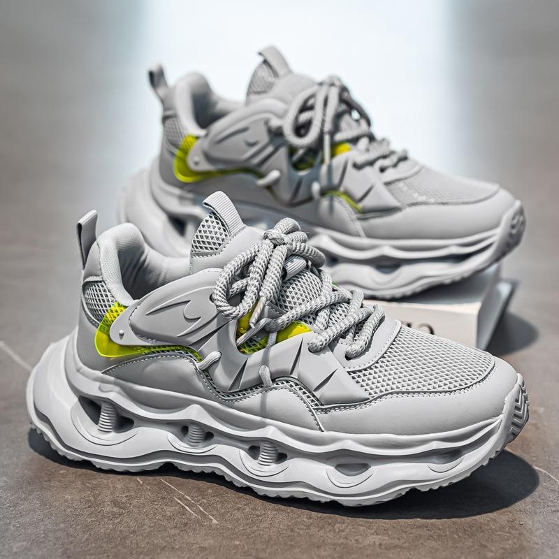 Summer New Men's Thick-soled Heightening Dad Shoes Trendy Student Mesh Casual Sports Shoes Versatile Live Men's Shoes