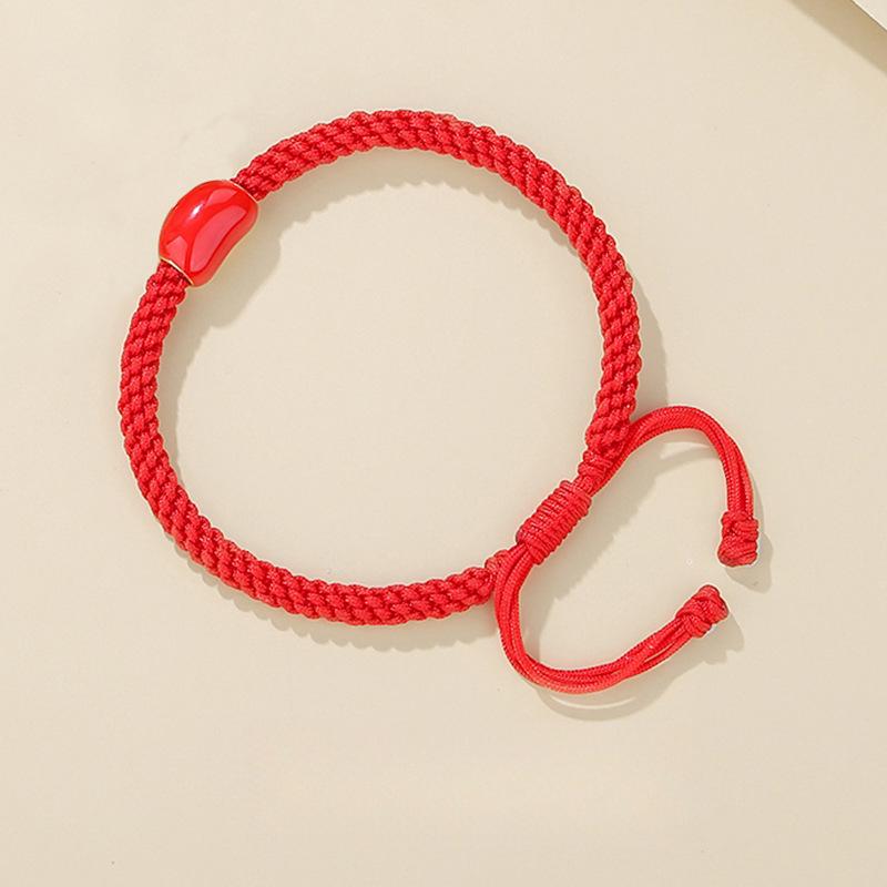 

Парный браслет из бобов акации Пара плетеных ручных веревок Мужской и женский нишевый дизайнерский смысл Памятный подарок для объектов