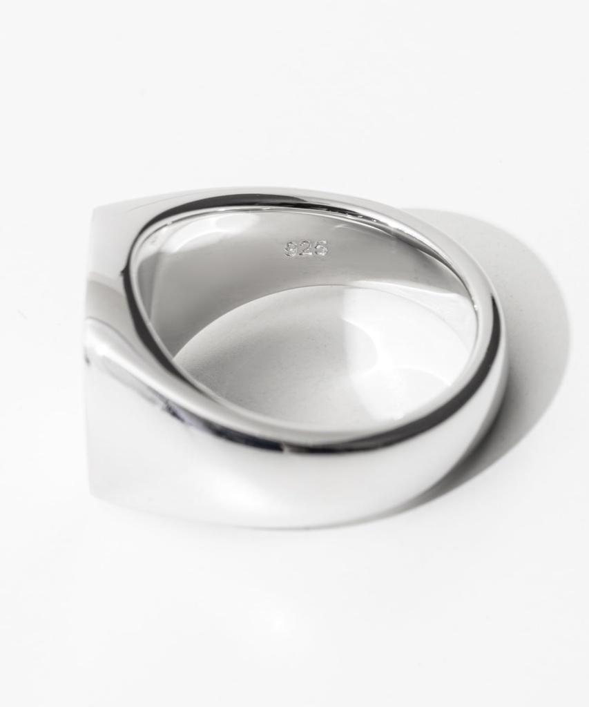 Tom Wood Kay Ring Satin Ring Recycled Sterling Silver 925 Recycled White Rhodium Brand 52 Japanese Size 12 100568, / Plated, Silver, Size /