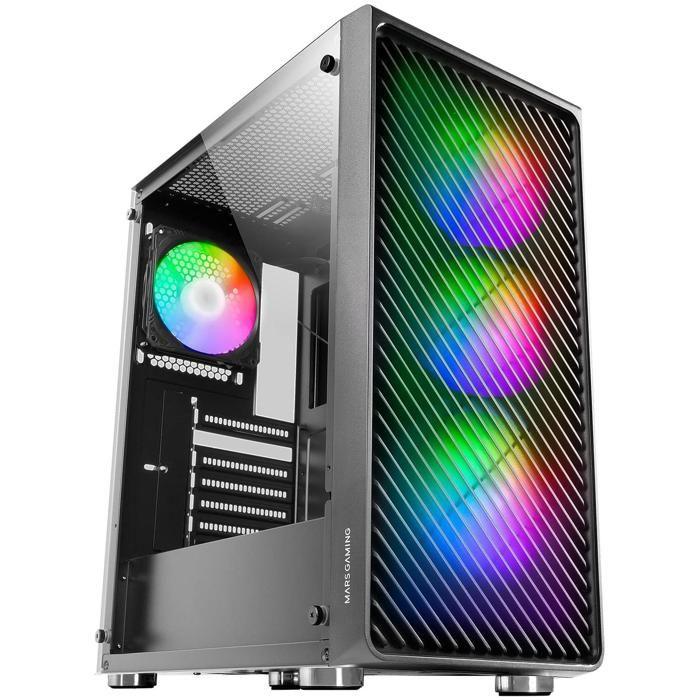Boîtier PC - Mars Gaming - MC-F - 4 Ventilateurs ARGB - Verre Trempé - Refroidissement Liquide