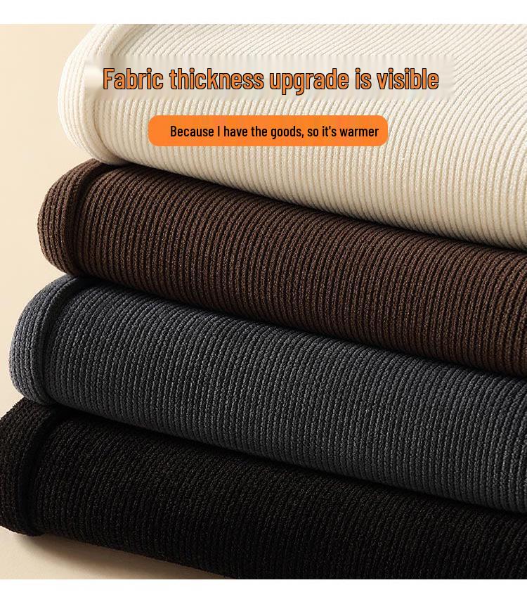 Women's Plus Size Winter 2025 High Waist Wide Leg Fleece-Lined Black Chenille Sweatpants