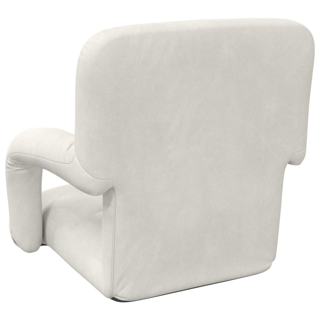 Adjustable Floor Chair Cream Velvet