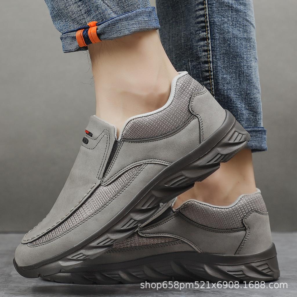 Men PU Leather Casual Shoes Breathable Loafers Men Sneakers Male Comfortable Leather Flat Footwear Sneakers Men Shoes