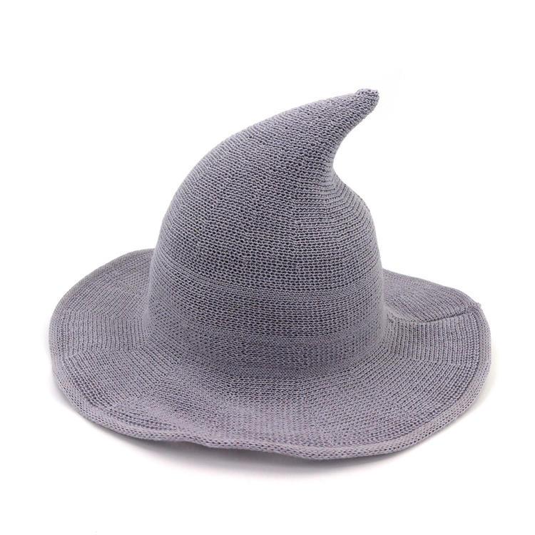 Cappello da Strega da Donna Vintage per Costume Cappello in Lana Lavorata a Maglia Festa Coseplay Maschera Cappello da Strega Decorazione Prop di Halloween
