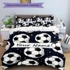 3PC Custom Name Soccer Ball Bedding Set Duvet Cover Closure Includes 1 Duvet Cover & 2 Pillowcases for Bedroom