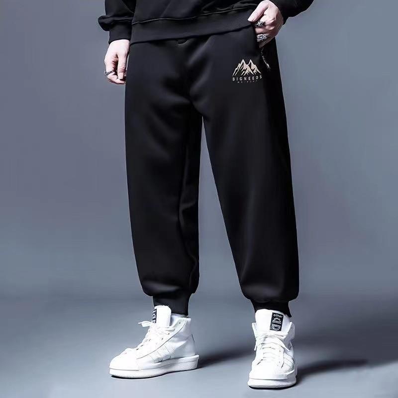 Pantaloni casual da uomo taglie forti: Pantaloni sportivi alla moda con risvolto, vestibilità ampia, lusinghieri