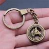 Elephant Horse Animal Duo Pendant Antique Bronze Metal Keychain with 30mm Ring for Students Hot Sale