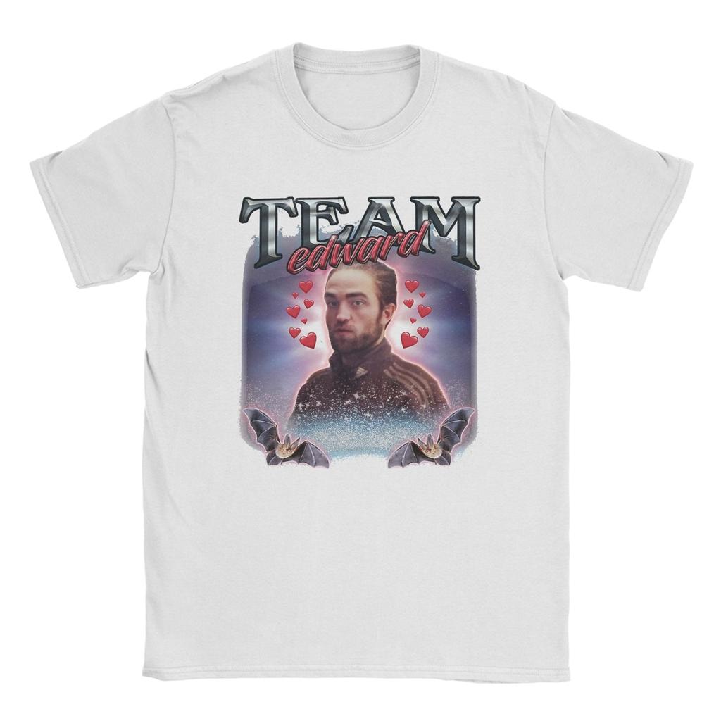 Men T-Shirt Team Edward Twilight Cursed Fan Collage 100% Cotton Tee Shirt Short Sleeve  T Shirt Round Neck Clothes Birthday Gift