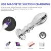 10 Frequency Vibration Charging Butt Plug Prostate Massage Vibrator Stainless Steel Anal Vibrators Adults Sex Toy For Men Women