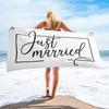 Just Married Mr Mrs bride groom Wife Husband Beach Towel Newlywed couple Honeymoon Vacation Wedding Gift present Photo props
