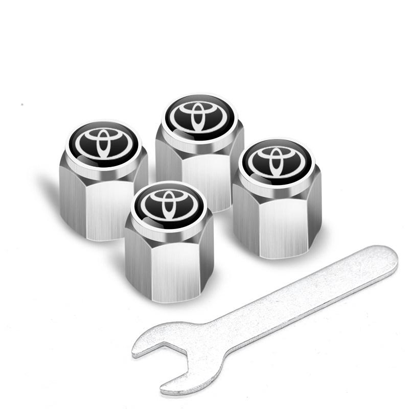 YDEM7 5Pcs Metal Tire Valve Stem Caps Dustproof Waterproof Universal for Toyota Hilux Yaris Corolla Camry CHR Auris Tacoma Accessories