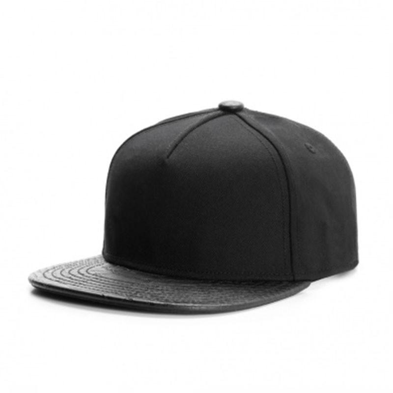Black Plain Canvas Sun Hat With Breathable Material And Stylish Print For Outdoor Activities