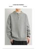 2025 Men's High-Quality Solid Color Retro Henley Knitwear for Autumn/Winter
