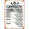Humorous Carpenter "Hourly Rate" Metal Plaque, Vintage Workshop Decor, Home Art Accent for Woodworker & Humor Fans