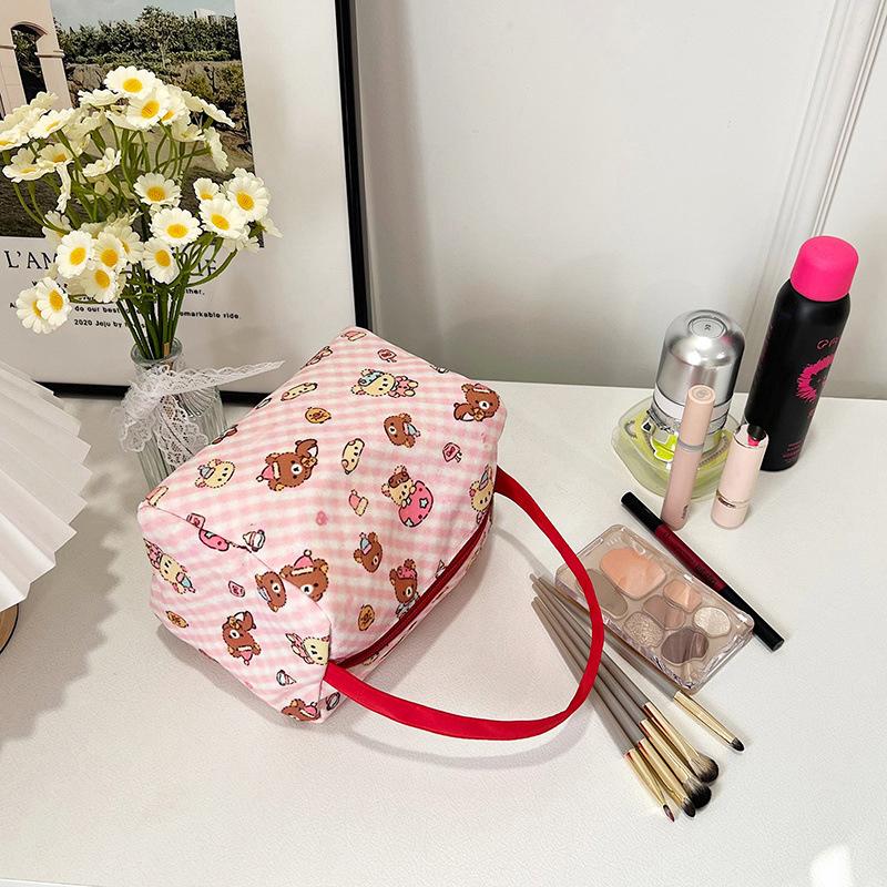 

Cute Bear Cosmetic Bags Large Capacity Handbag Travel Portable Sundries Storage Bags Toiletry Bag Girly Makeup Bag Gifts