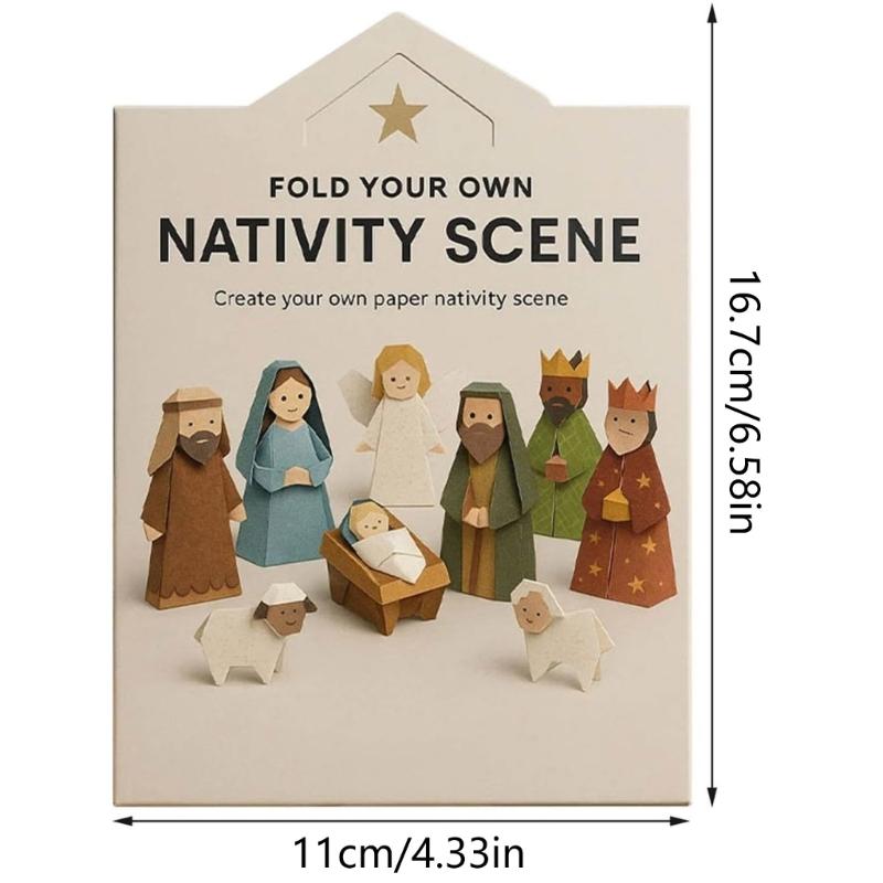 Christmas Nativity Paper Craft Set Easy Assembly For Kids Adults Holiday Homes Decoration And Storytelling