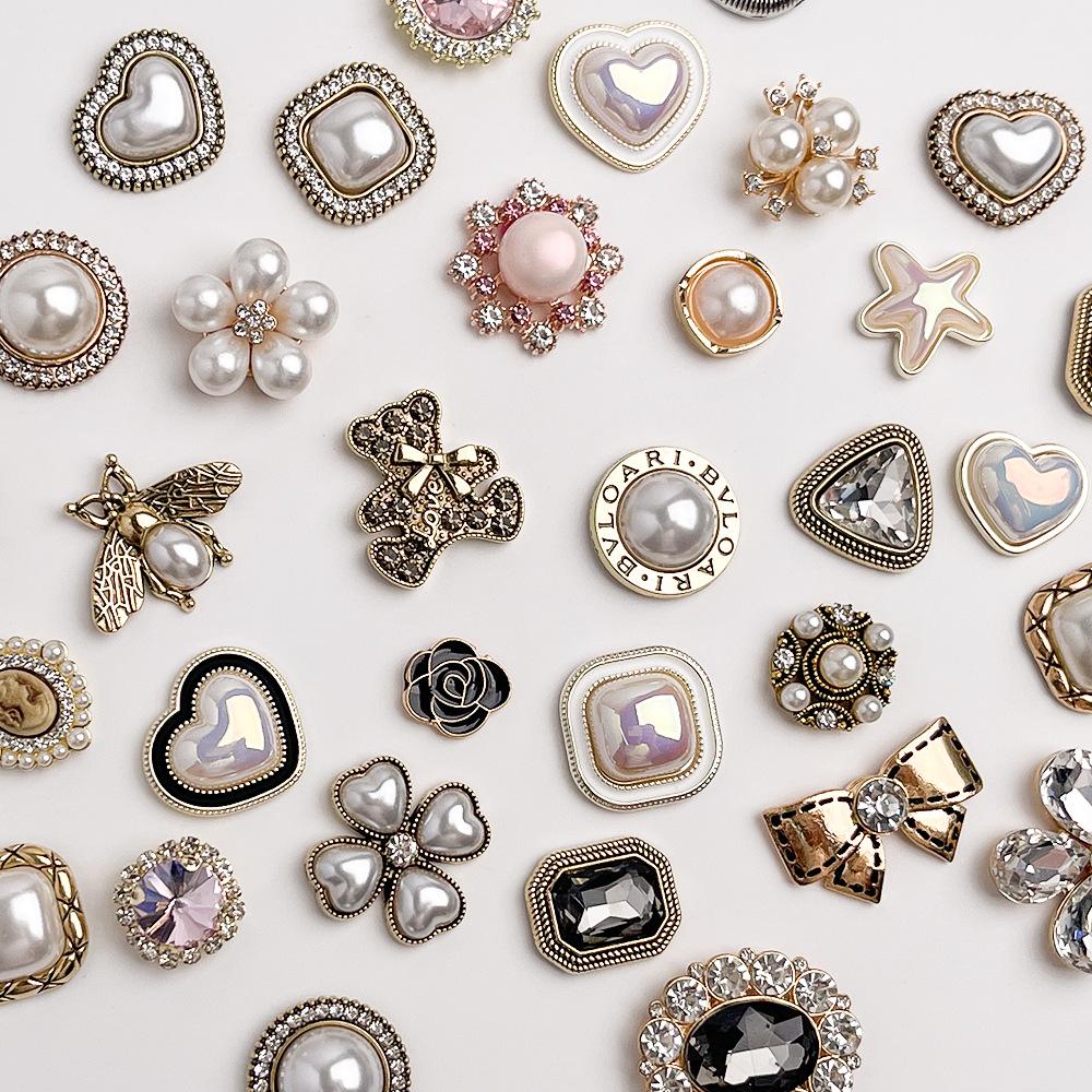 Decor Floare Sabot Aliaj Retro Stras - Catarame DIY High-End