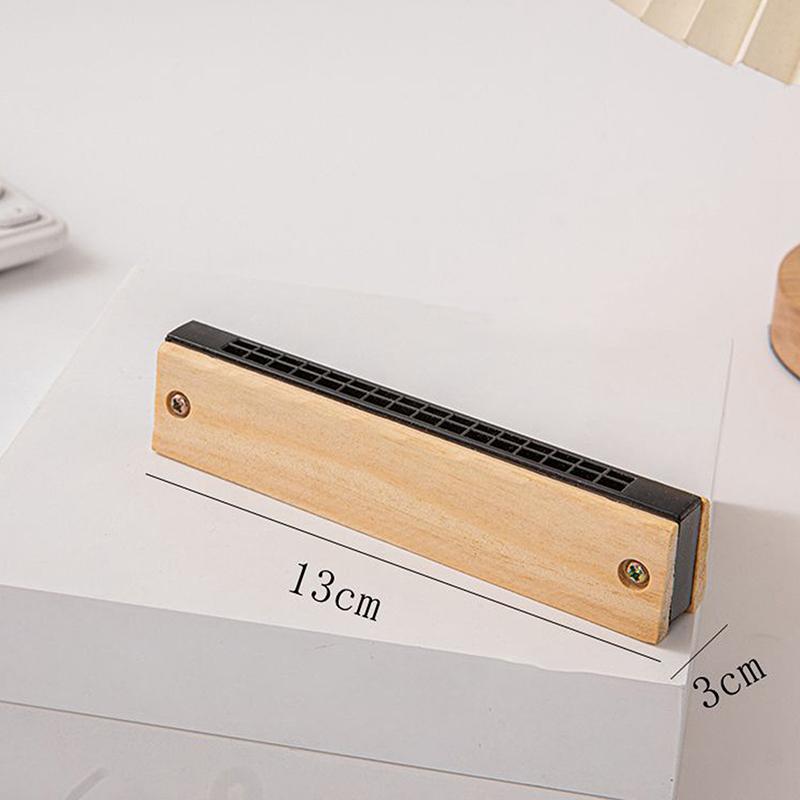 Diy White Embryo Wooden 16 Holes Little Harmonica Musical Instrument Kids Early Educational Enlightenment Toys