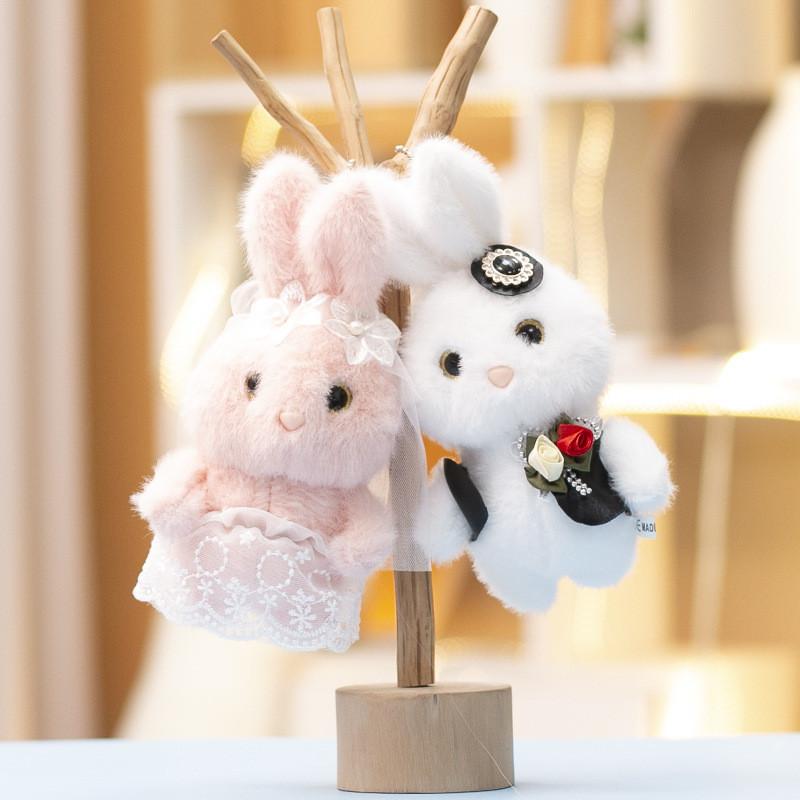 Plush Rabbit Toy Pendant Wedding Gift Cute Animal Plush Doll For Bridal Decor