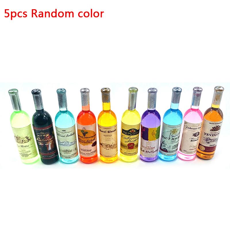 5 Stück 1:12 Puppenhaus Miniatur Simulation Weinflasche Küche Wohnzimmer Dekoration Zubehör